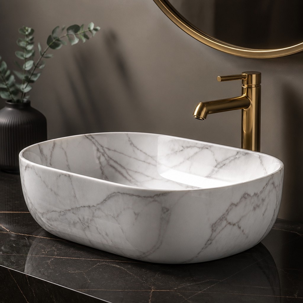 Charu marble vessel basin