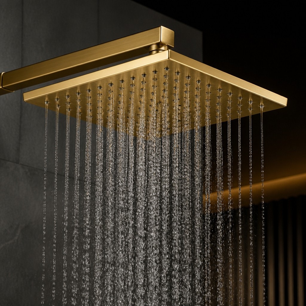 Charu brushed gold rainfall shower