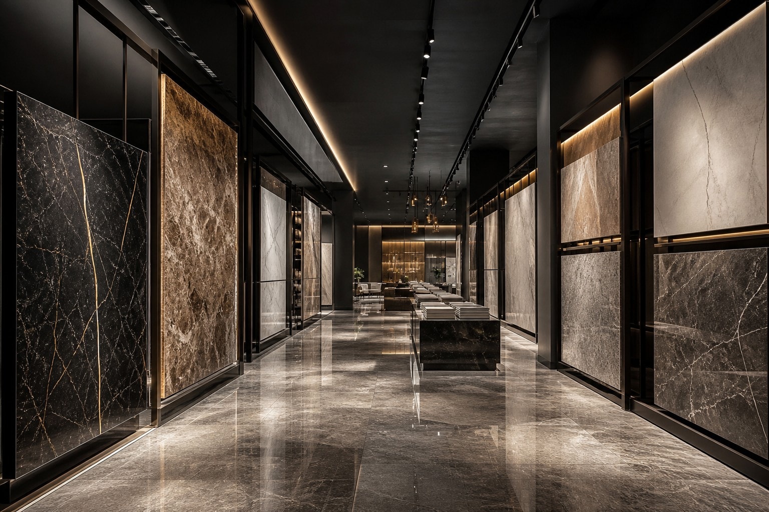 MRF Galaxy showroom interior with premium tile and sanitary displays
