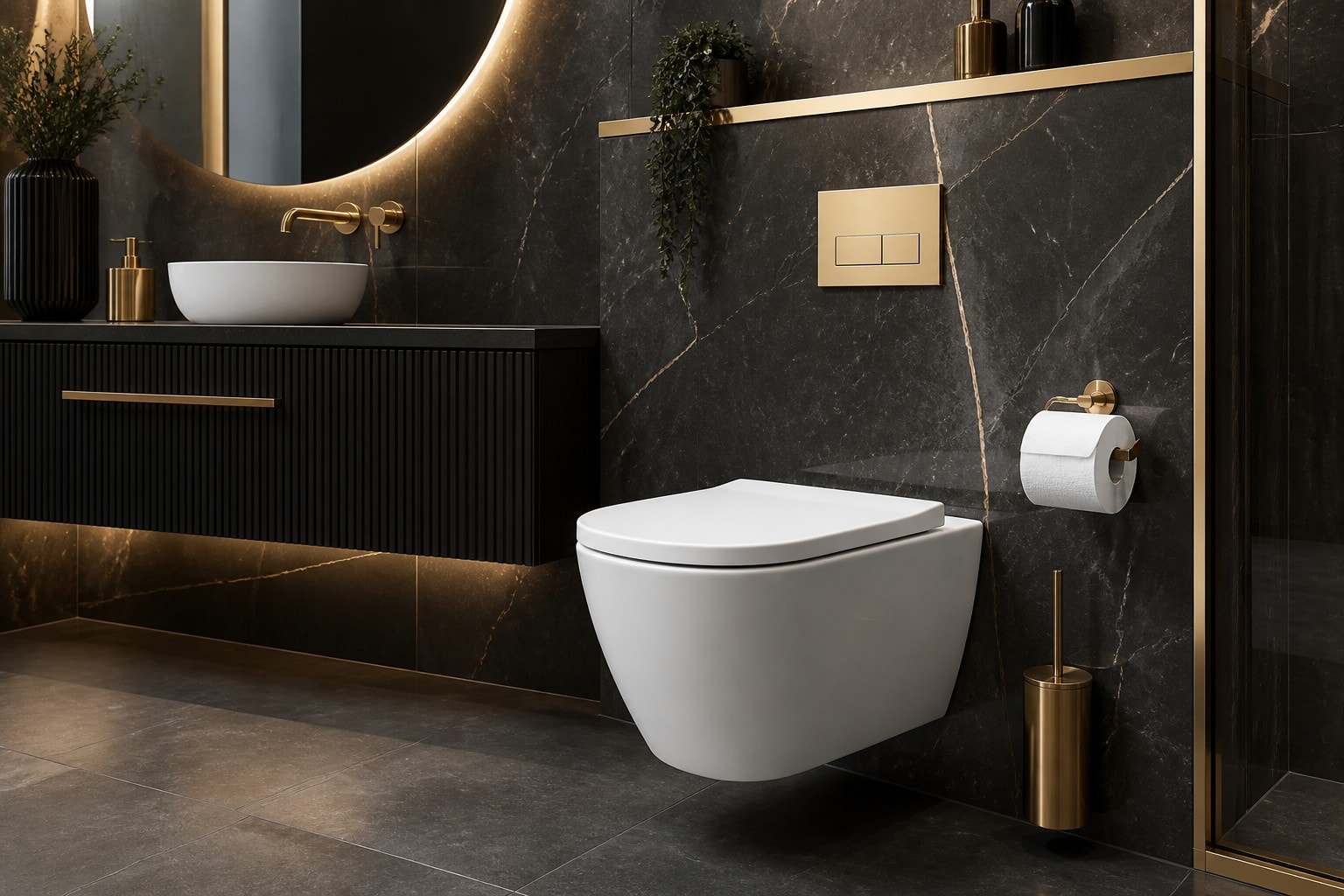 Premium designer water closets and sanitary ware display