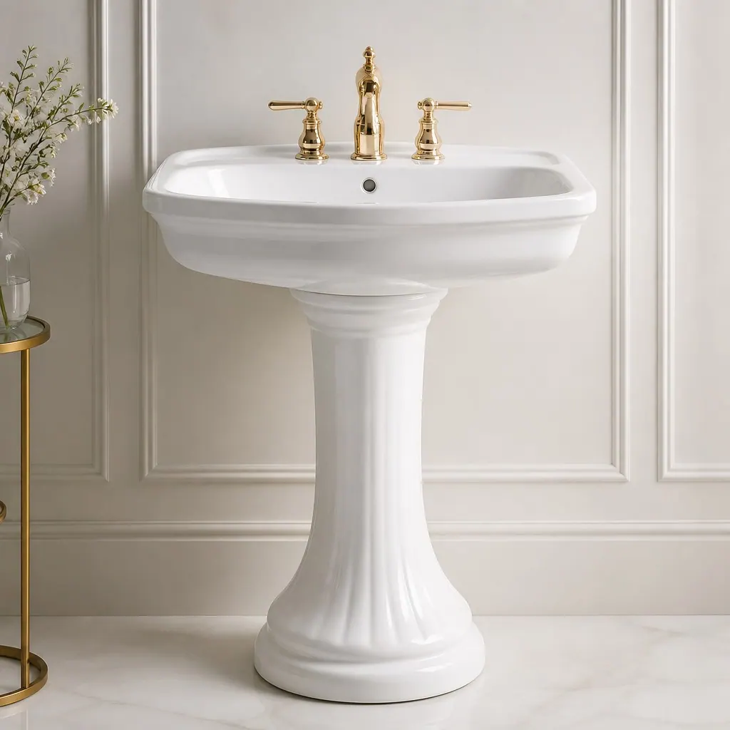 Illustrative pedestal basin; not a verified Charu product photograph
