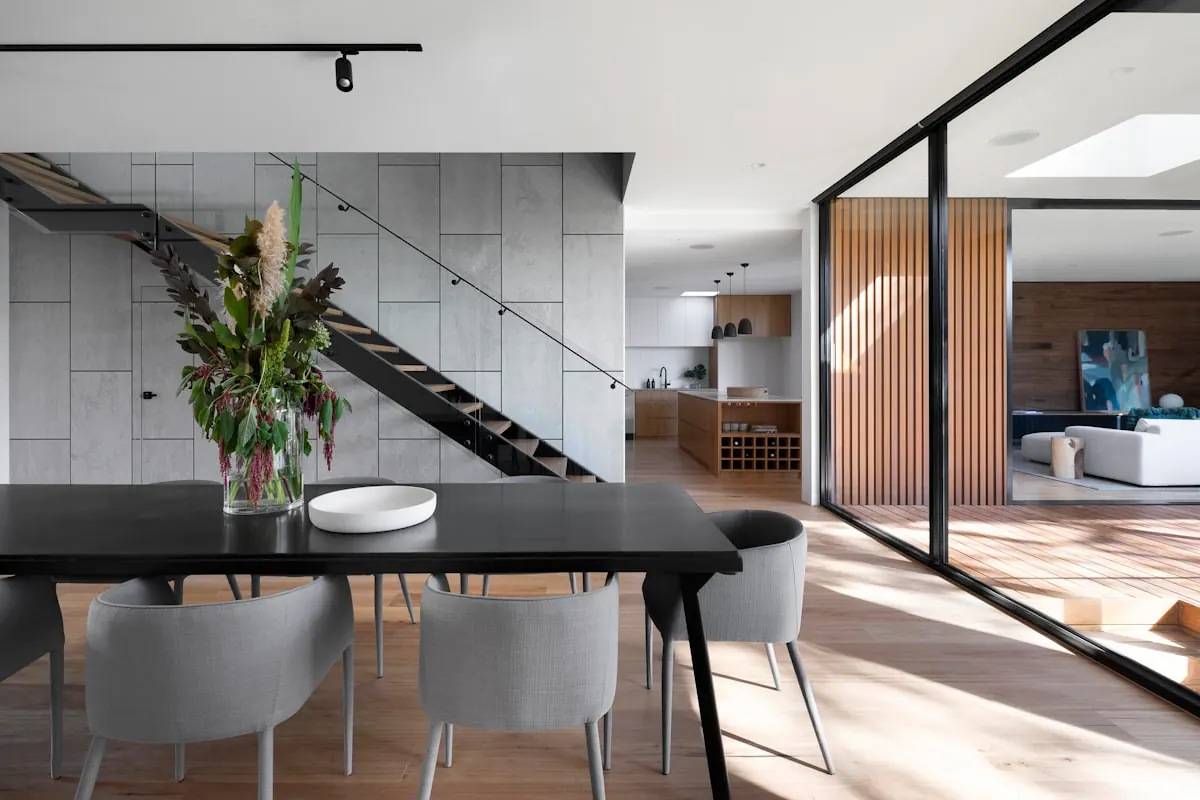 Illustrative wood-look tiled interior; not a verified Khadim Tiles product photograph